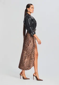 Victoria Leather Jacket -Women Clothing Shop Ecommerce Crop 23 07 18 SET1 Emma Dress Tan Ocelot Victoria Jacket 0168 ECOMM scaled