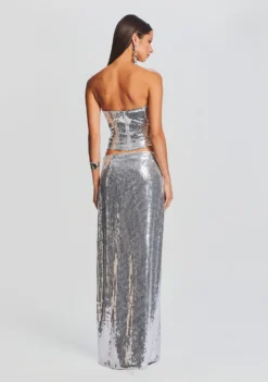 Savannah Sequin Maxi Skirt -Women Clothing Shop Ecommerce Crop 23 09 21 ORENBUSTIER SAVANNAHSKIRT SILVER 2966 ECOMM 19ec46e8 03cc 4718 820f f118d00386d0 scaled