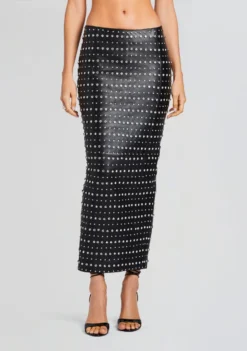 Whitley Embellished Leather Skirt