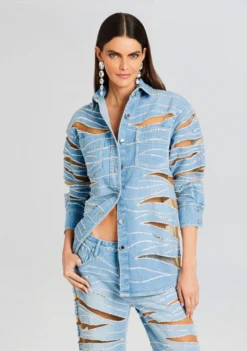 Avani Embellished Denim Shirt
