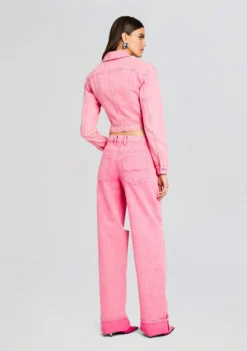Faith Denim Jacket -Women Clothing Shop Ecommerce Crop 23 12 18 FAITHJACKET MARGOTJEANS MALIBUPINK 1530 ECOMM scaled