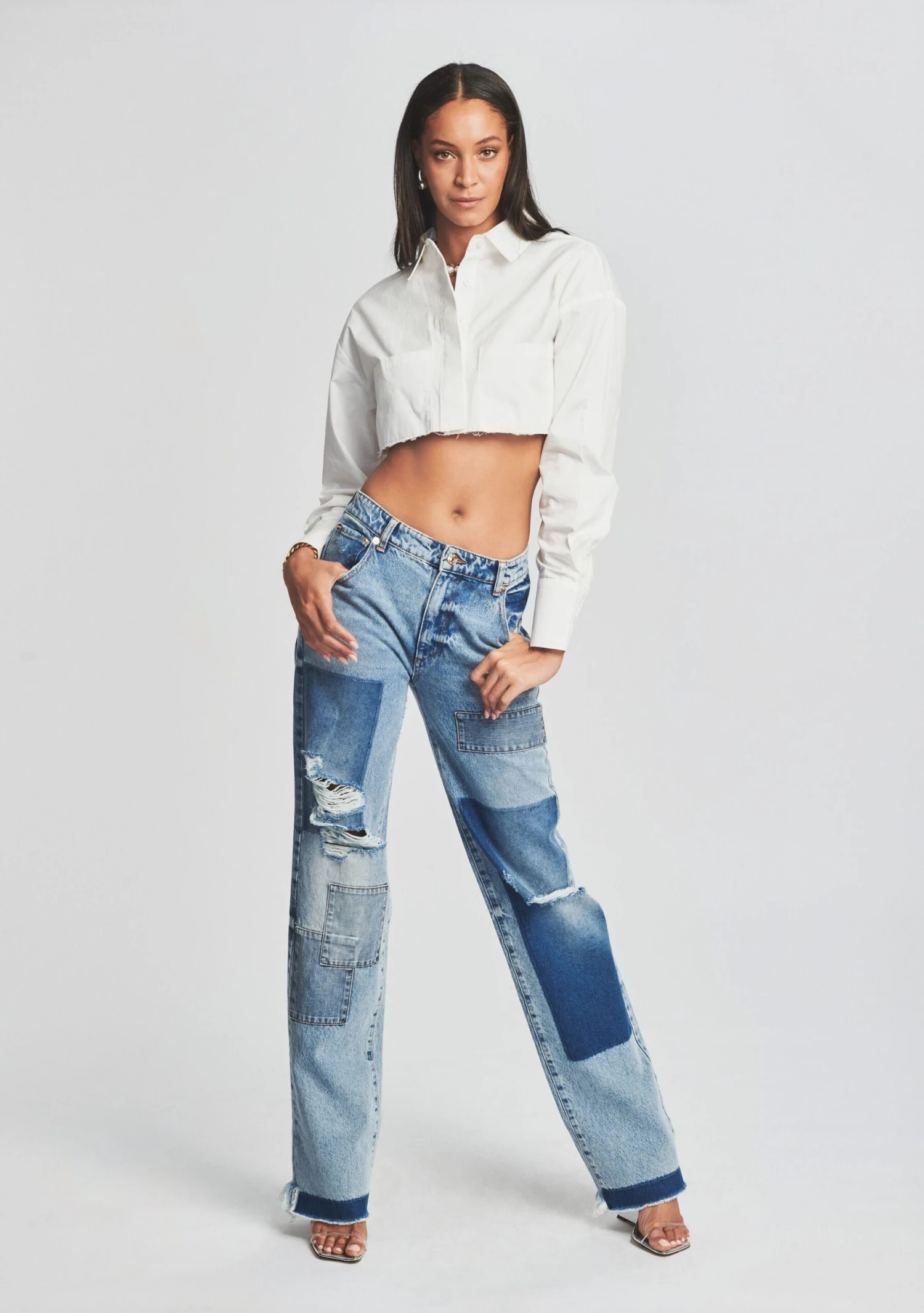 Heidi Straight Leg Patch Jean 2 Heidi Straight Leg Patch Jean - Image 2
