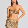 Lotus Feather Sequin Top