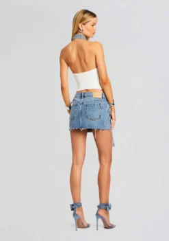 Sherona Denim Skirt -Women Clothing Shop Ecommerce Crop 24 03 13 SHERONASKIRT OASIS ALESSANDRASANDAL DENIM 1691 ECOMM scaled