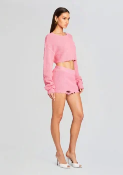 Daisy Cropped Knit Sweater 7 Daisy Cropped Knit Sweater -Women Clothing Shop Ecommerce Crop 24 04 17 DAISYCROPPEDKNITSWEATER ALORAKNITSKIRT BUBBLEGUMPINK 1190 ECOMM scaled